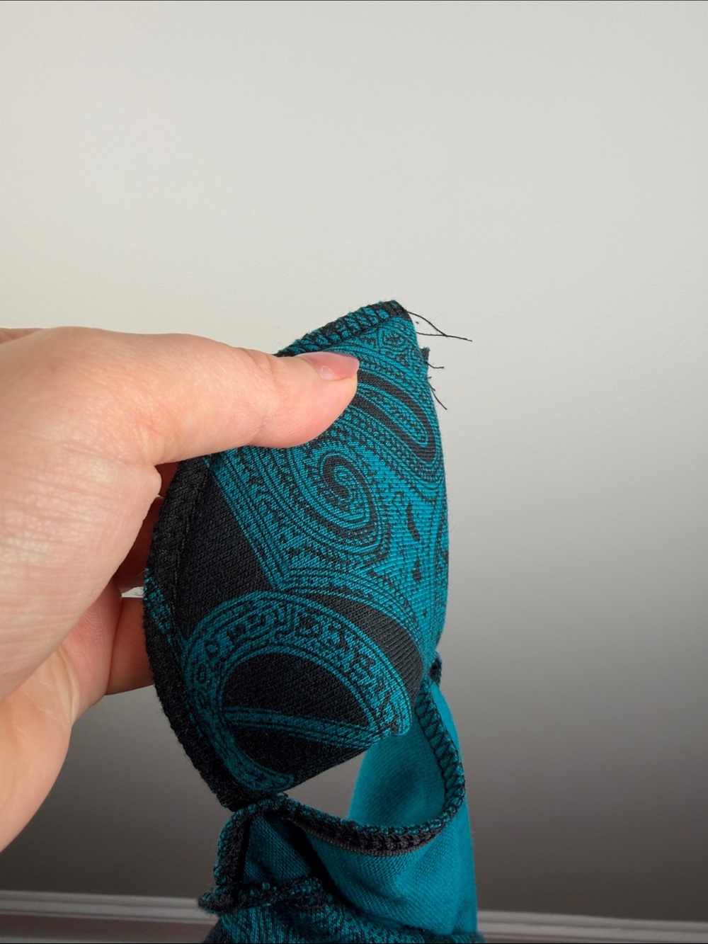 Vintage Duet Teal Paisley Tee Layering Whimsy Retro - Picture 7 of 8